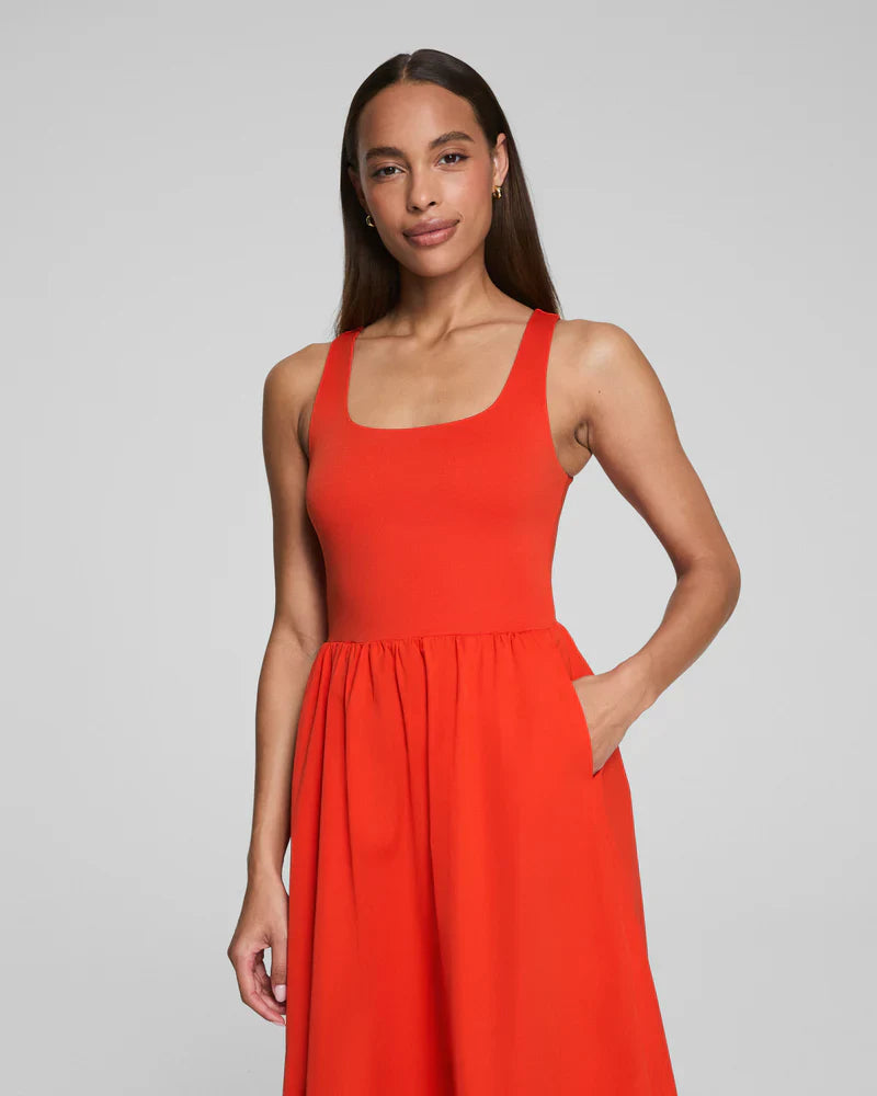 Jersey Scoop Neck Tank Midi Dress
