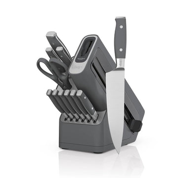 NeverDull Premium 12-Piece German Stainless Steel Knife System with Built-in Sharpener K32012 Kitchen Cutting
