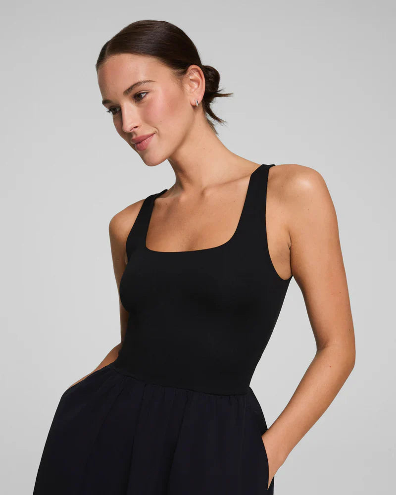 Jersey Scoop Neck Tank Midi Dress