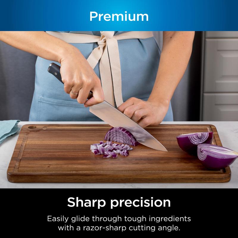 NeverDull Premium 12-Piece German Stainless Steel Knife System with Built-in Sharpener K32012 Kitchen Cutting
