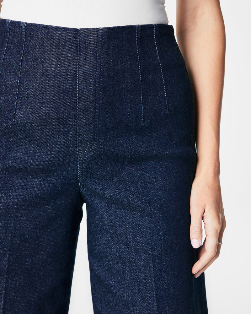 Zero Waistband Cropped Wide Leg Jeans