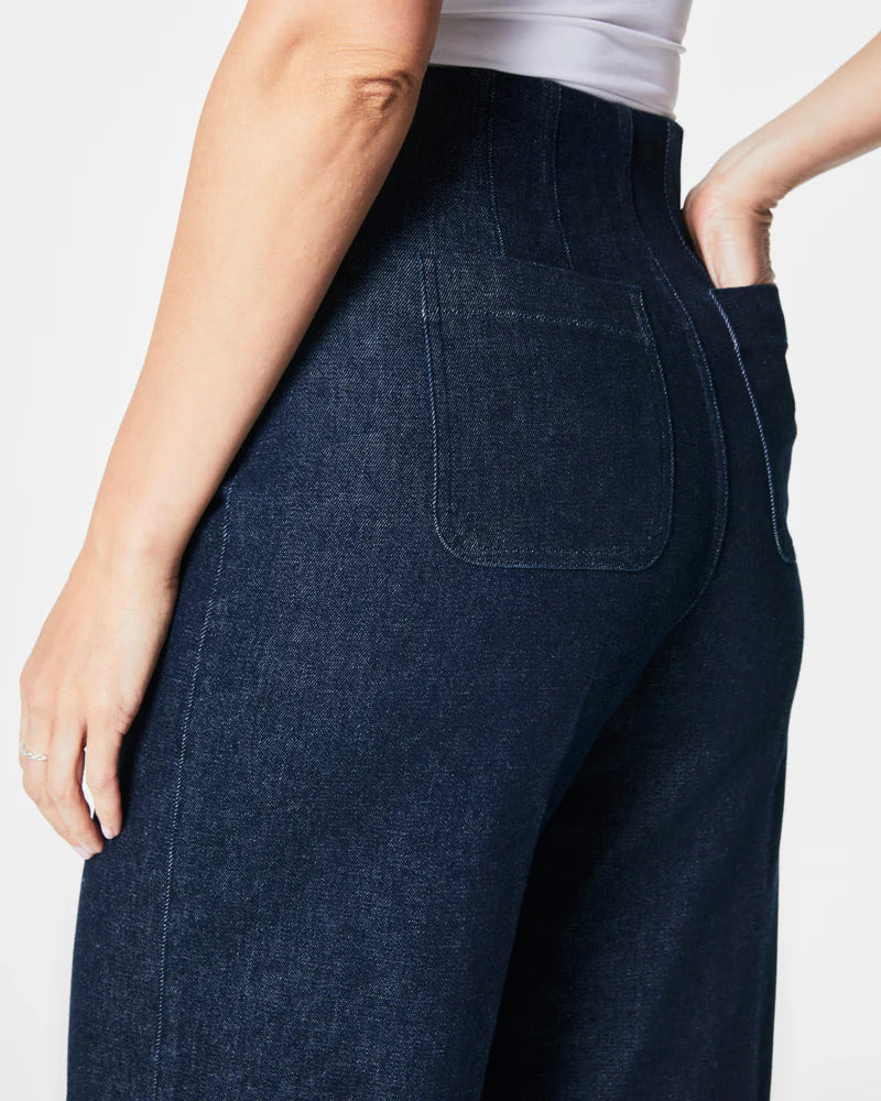 Zero Waistband Cropped Wide Leg Jeans