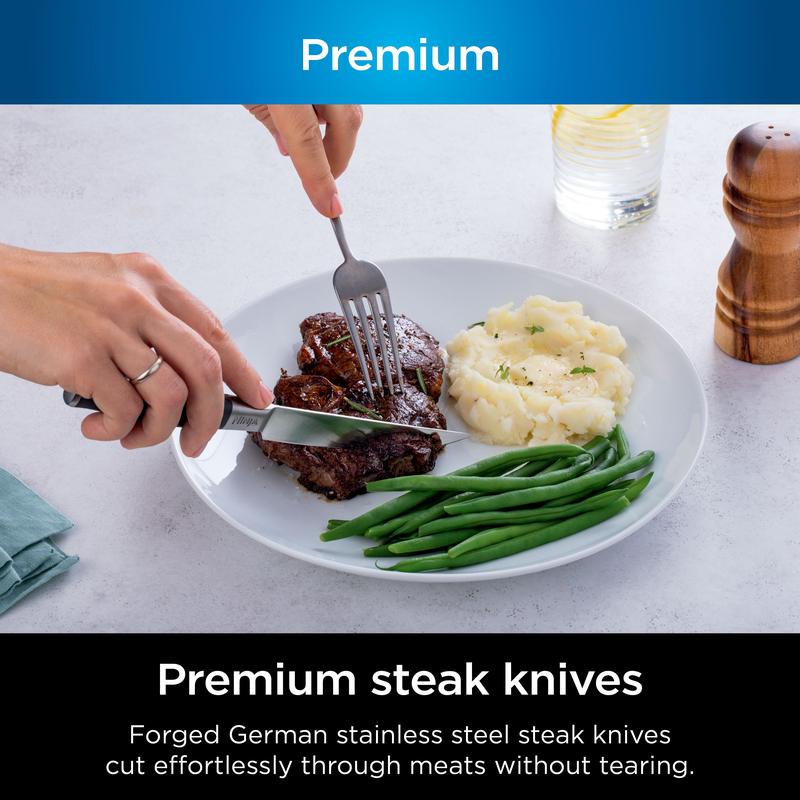 NeverDull Premium 12-Piece German Stainless Steel Knife System with Built-in Sharpener K32012 Kitchen Cutting