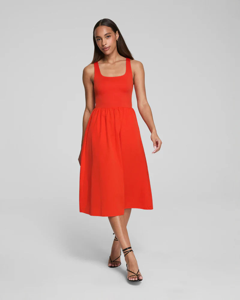 Jersey Scoop Neck Tank Midi Dress